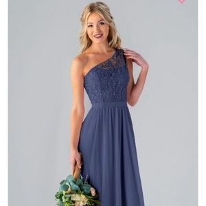 Kennedy Blue Shannon beaded  bridesmaids dress in Storm color